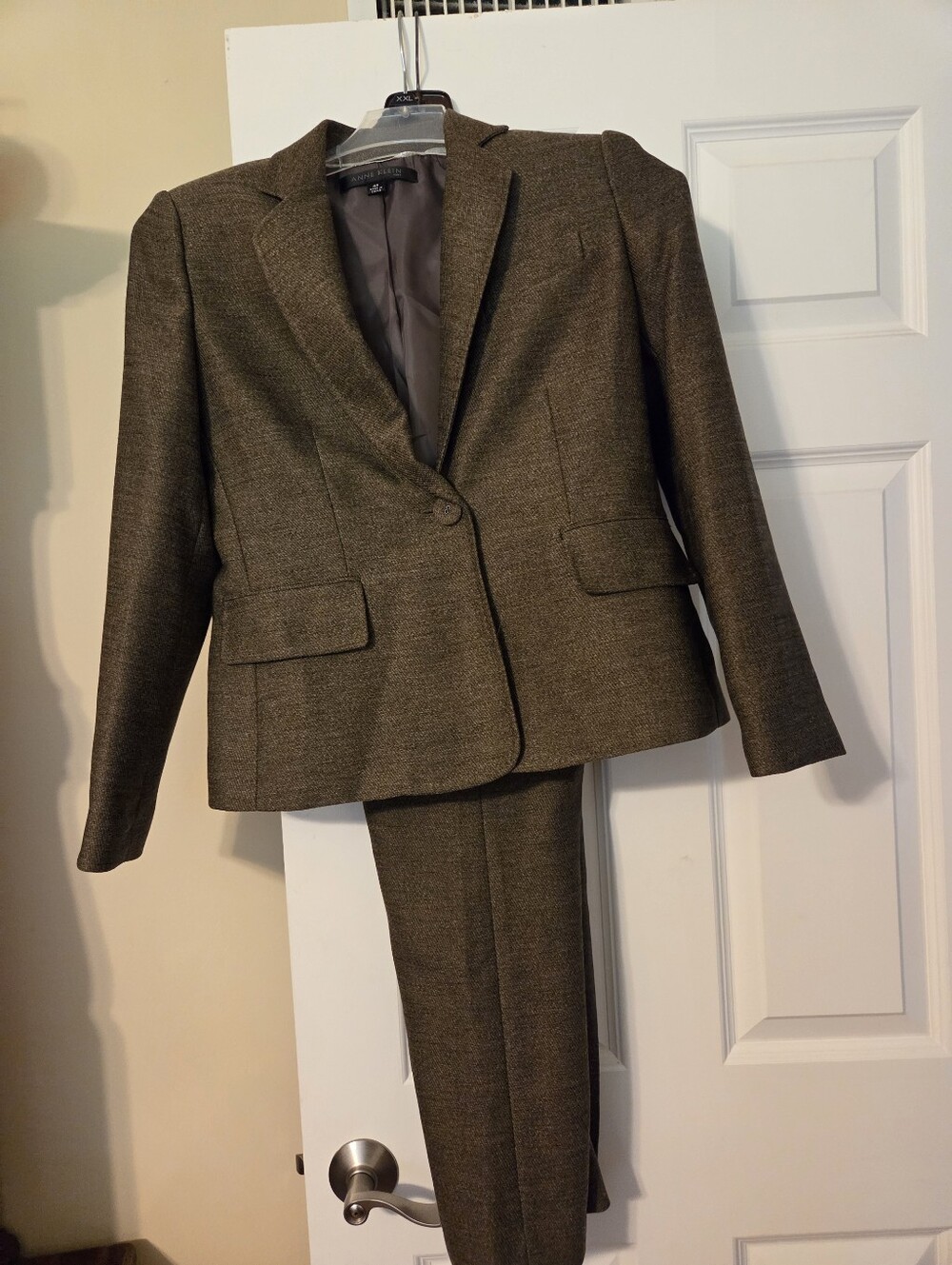Ann Klein Olive Brown Women's Two-Piece Pants Suit 4P WORN ONCE